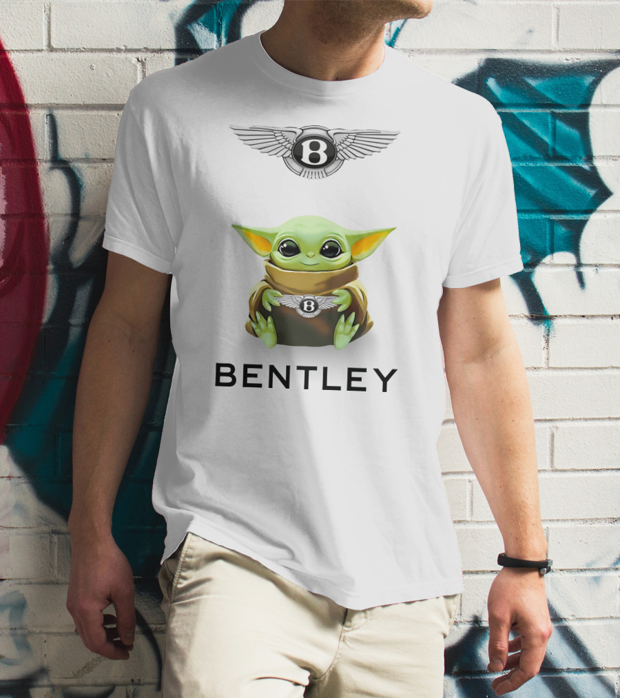 Grogu Bentley Logo Hug White T-Shirt