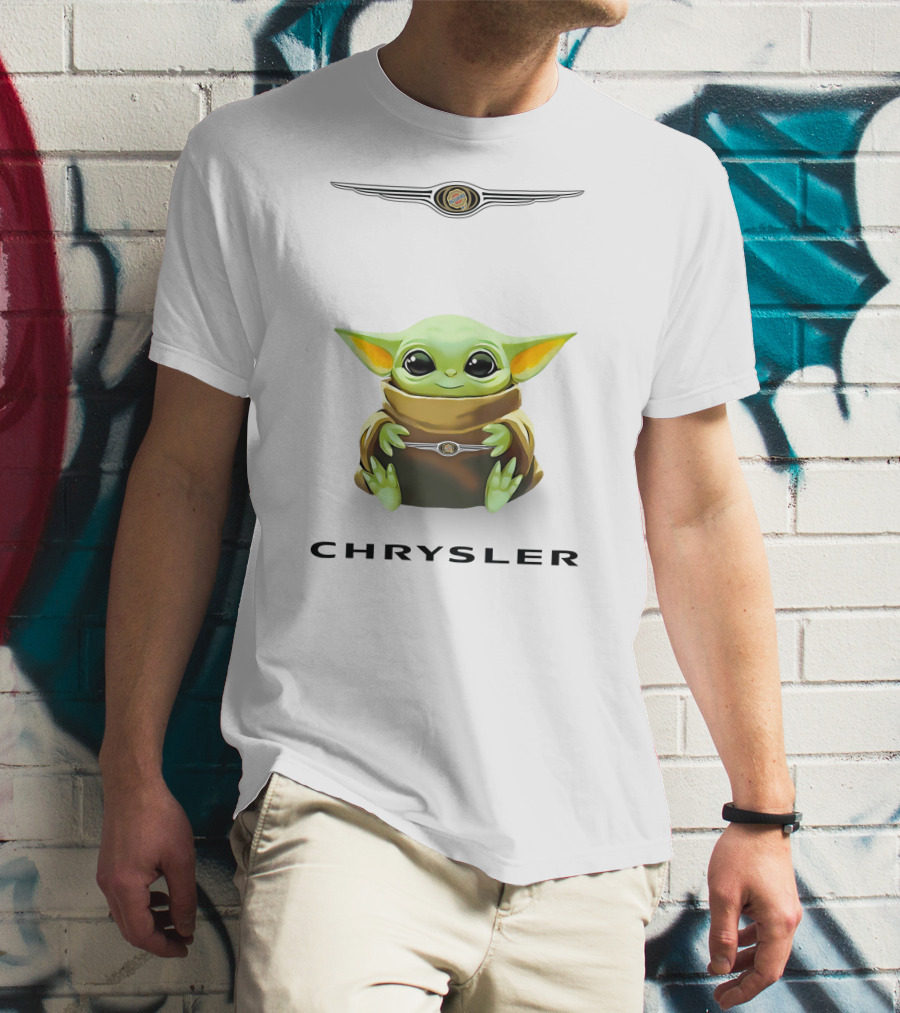 Grogu Chrysler Logo Hug White T-Shirt