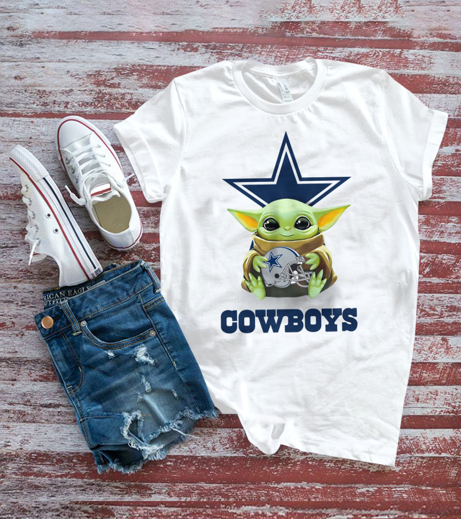 Grogu Hug Cowboys Star Helmet T-Shirt
