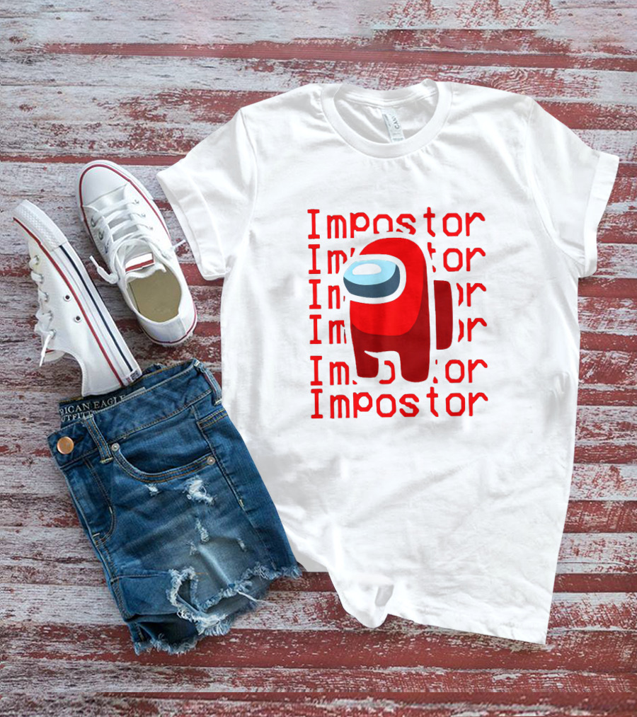 Impostor Among Us Red Crewmate Character T-Shirt