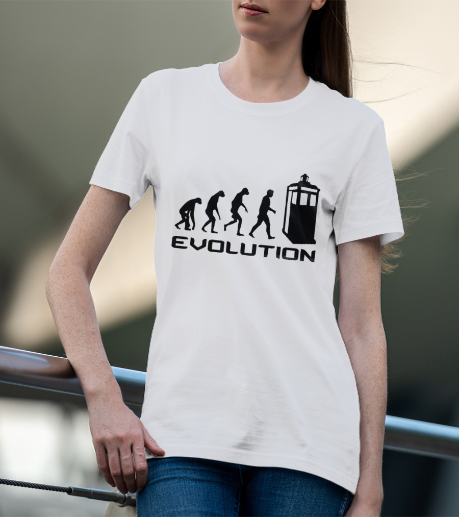 Whovians Evolution TARDIS Silhouette Transformation T-Shirt