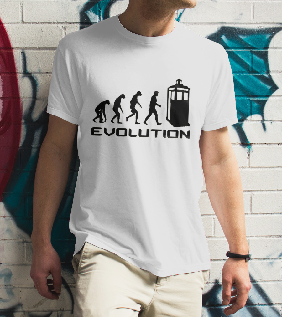 Whovians Evolution TARDIS Silhouette Transformation T-Shirt