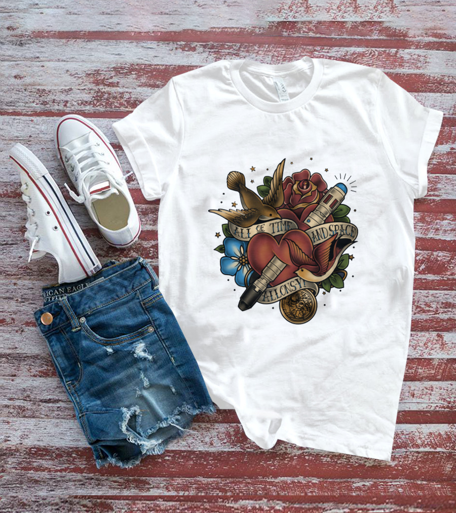 All Of Time And Space Allonsy Dr Who Tardis Tattoo T-Shirt