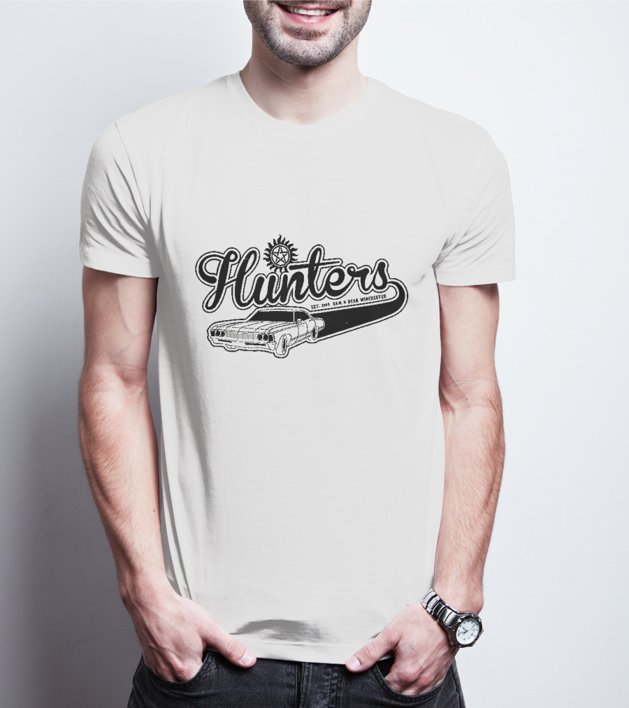 Hunters Est. 2005 Sam And Dean Winchester Car T-Shirt