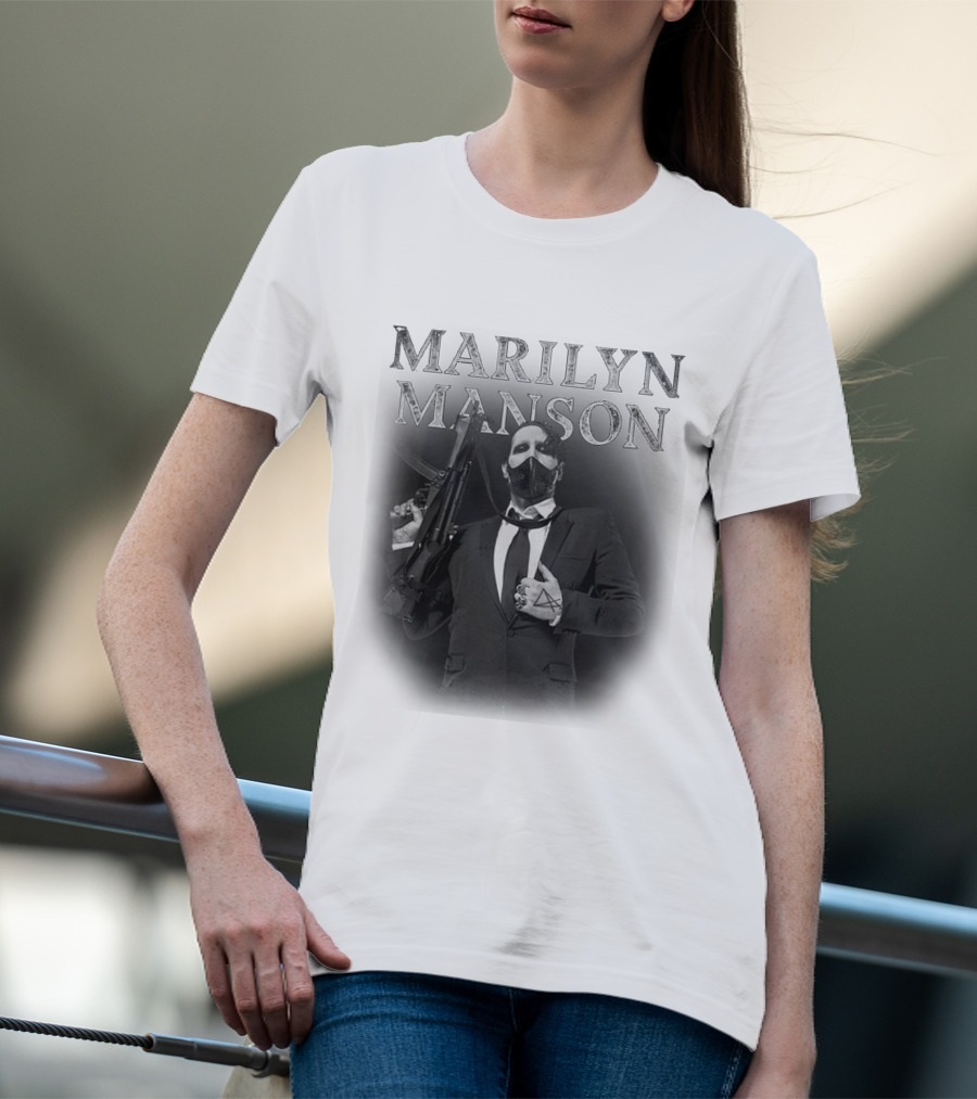 Marilyn Manson Suit Mask Gun T-Shirt