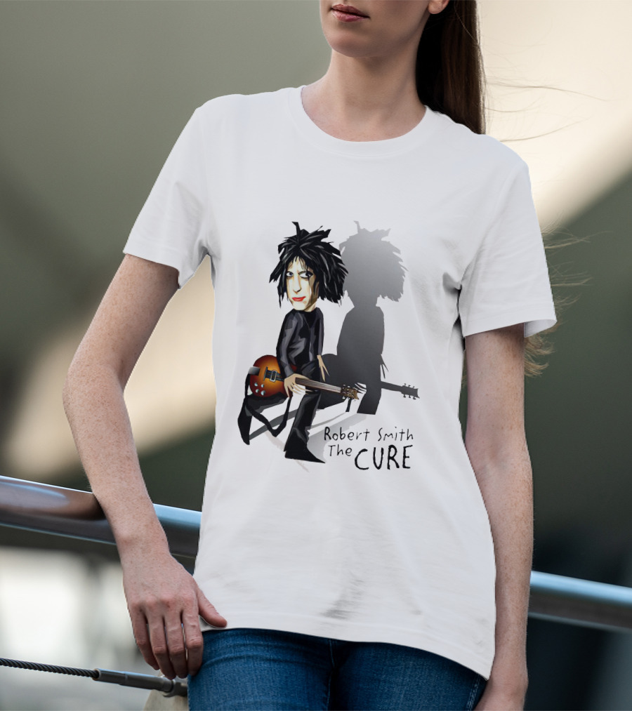 Robert Smith The Cure Guitar Cartoon T-Shirt