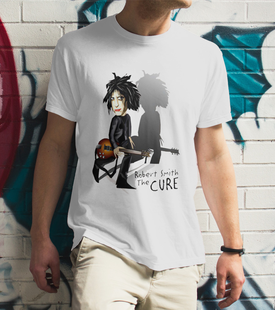 Robert Smith The Cure Guitar Cartoon T-Shirt
