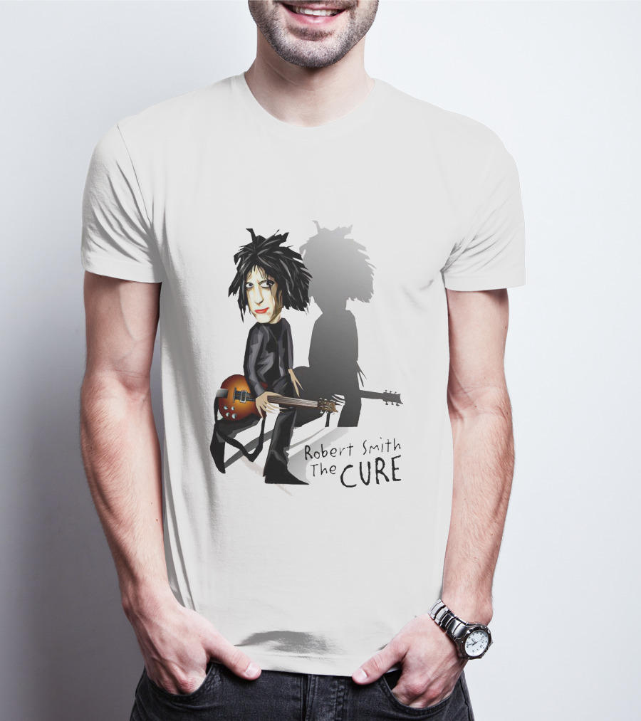 Robert Smith The Cure Guitar Cartoon T-Shirt