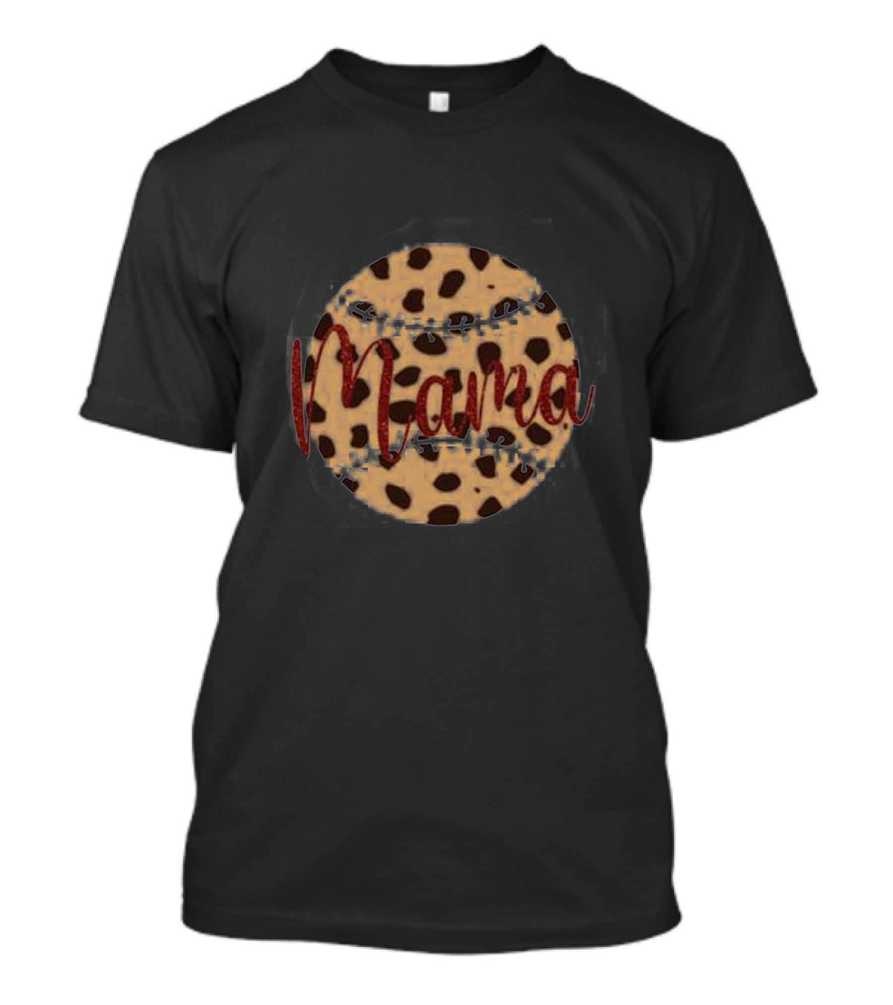 Mama Leopard Print Baseball T-Shirt
