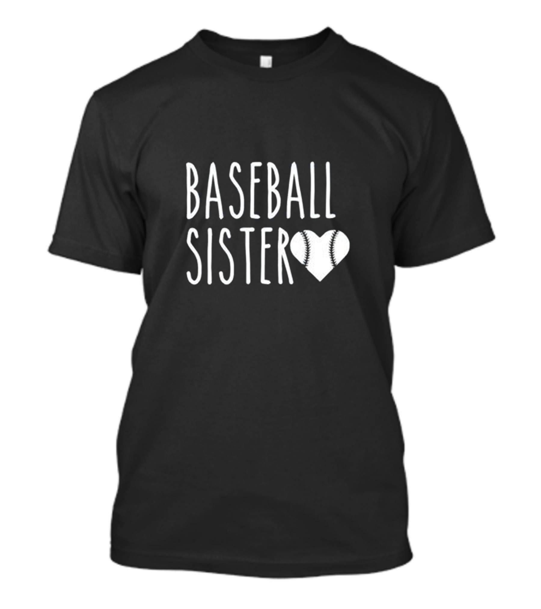Baseball Sister Heart Baseball Stitch Heart T-Shirt