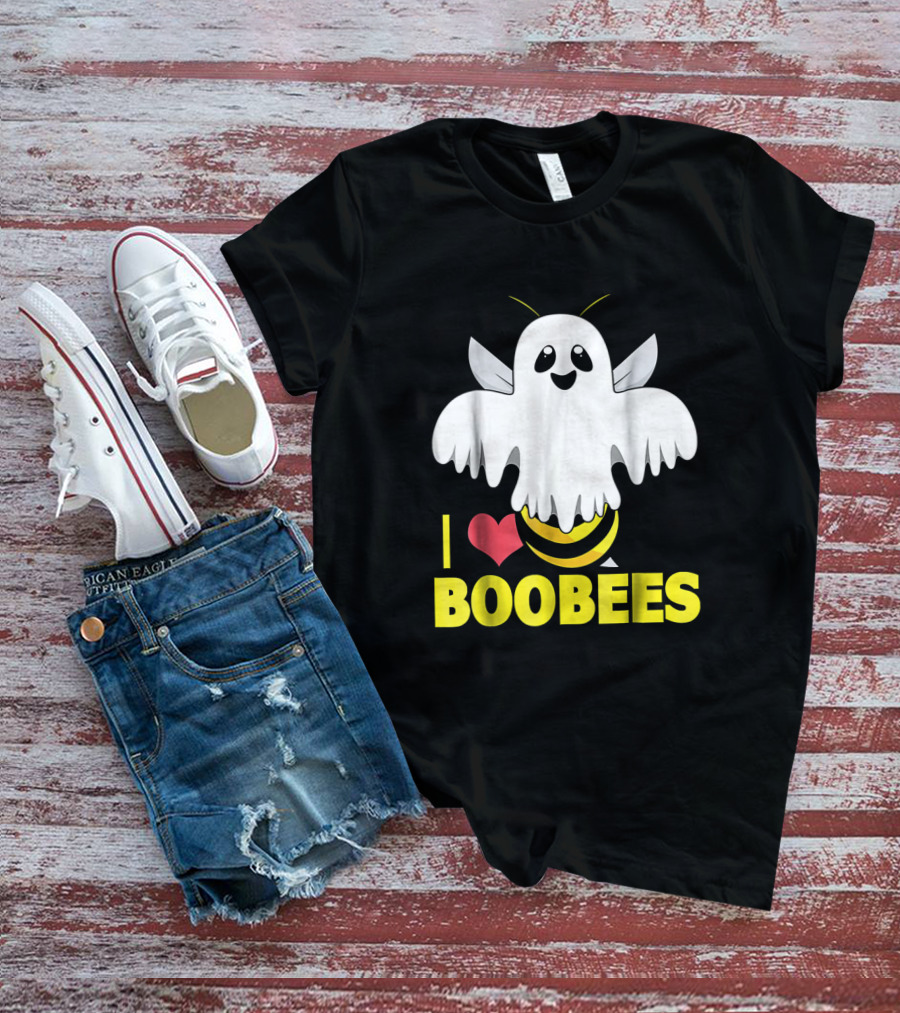 I Heart Boo Bees Funny Halloween Costume Bee And Ghost Mashup T-Shirt