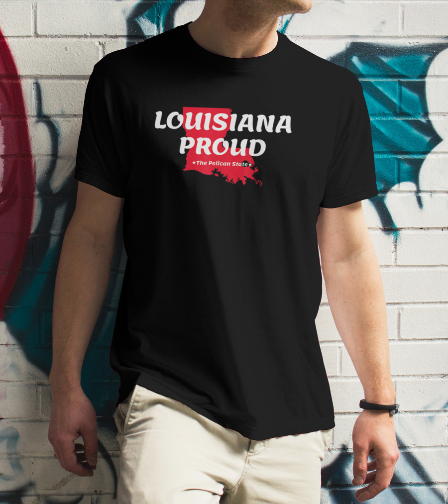 Louisiana Proud The Pelican State Map T-Shirt