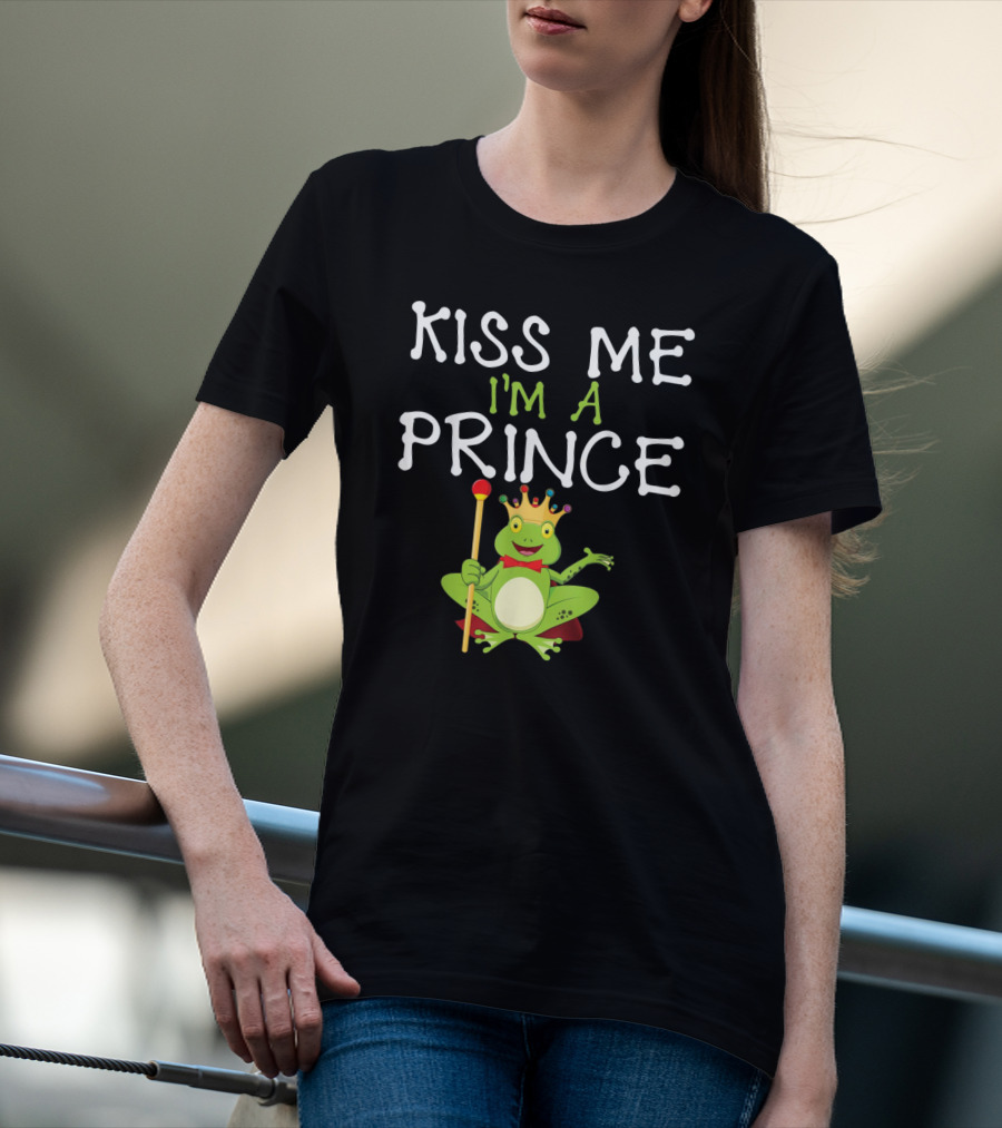 Kiss Me I'm A Frog Prince With Crown And Scepter T-Shirt