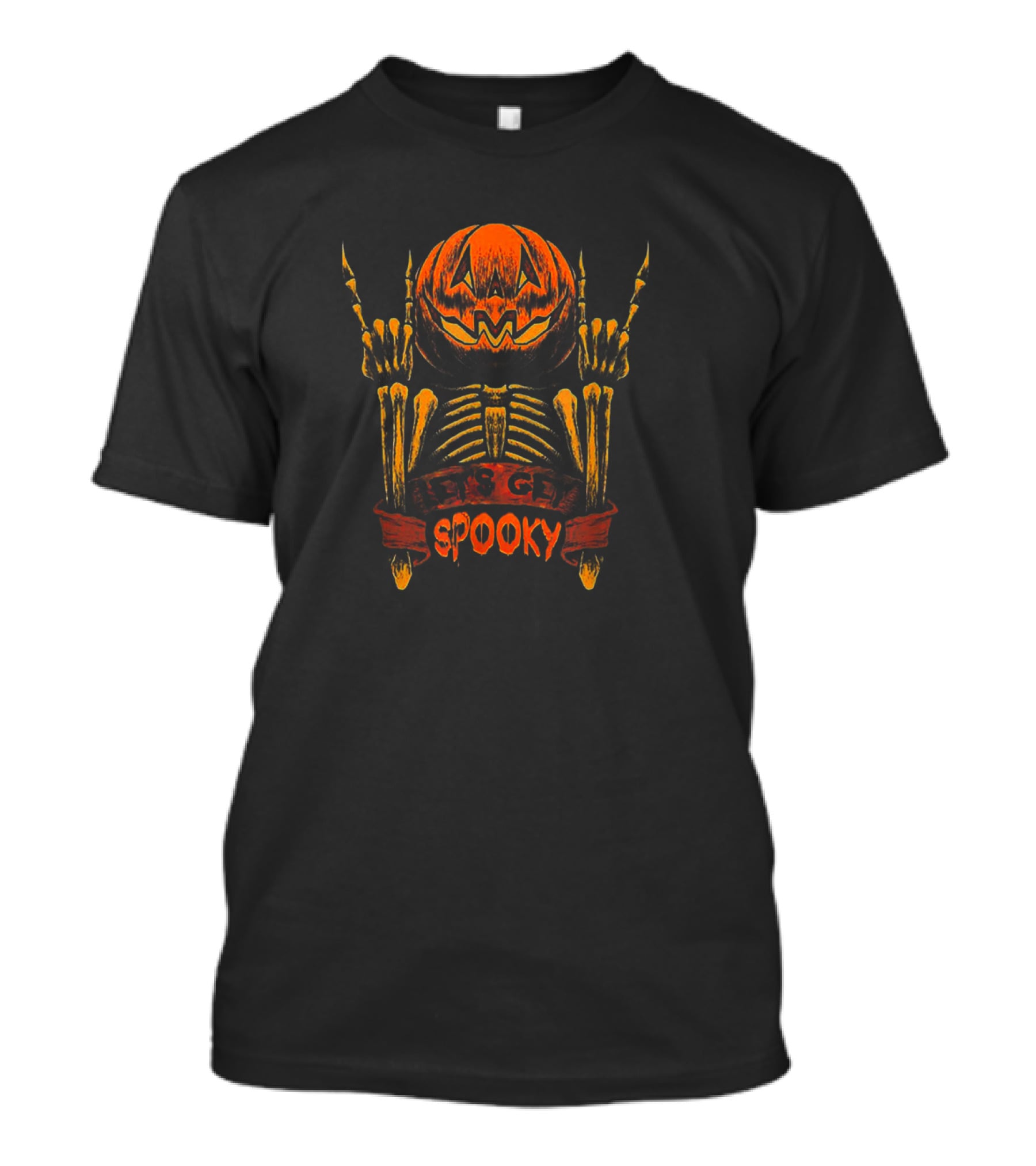 Spooky Pumpkin Skeleton Let's Get Smashed Halloween T-Shirt