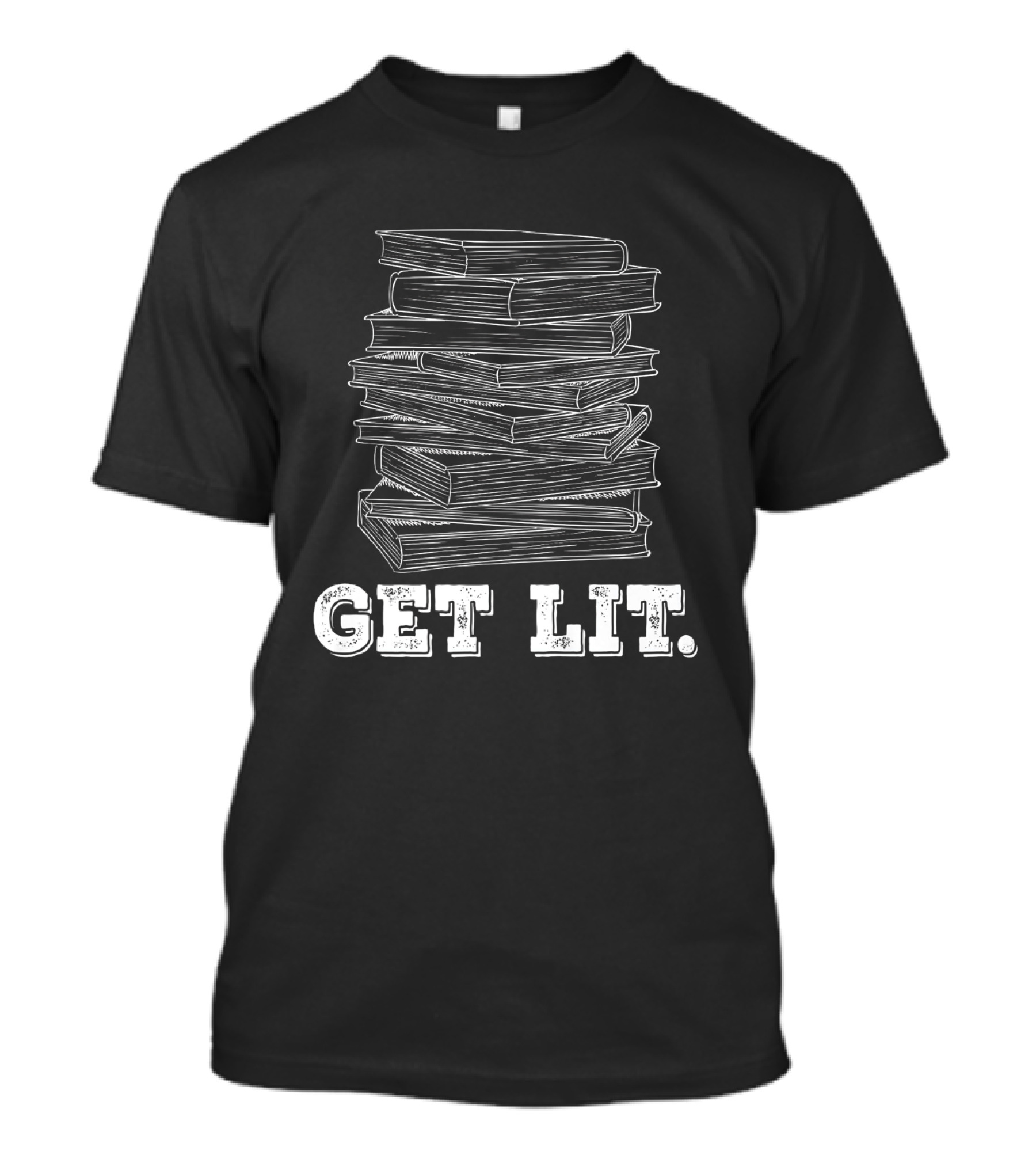 Get Lit Books Stacked Reading Enthusiast T-Shirt