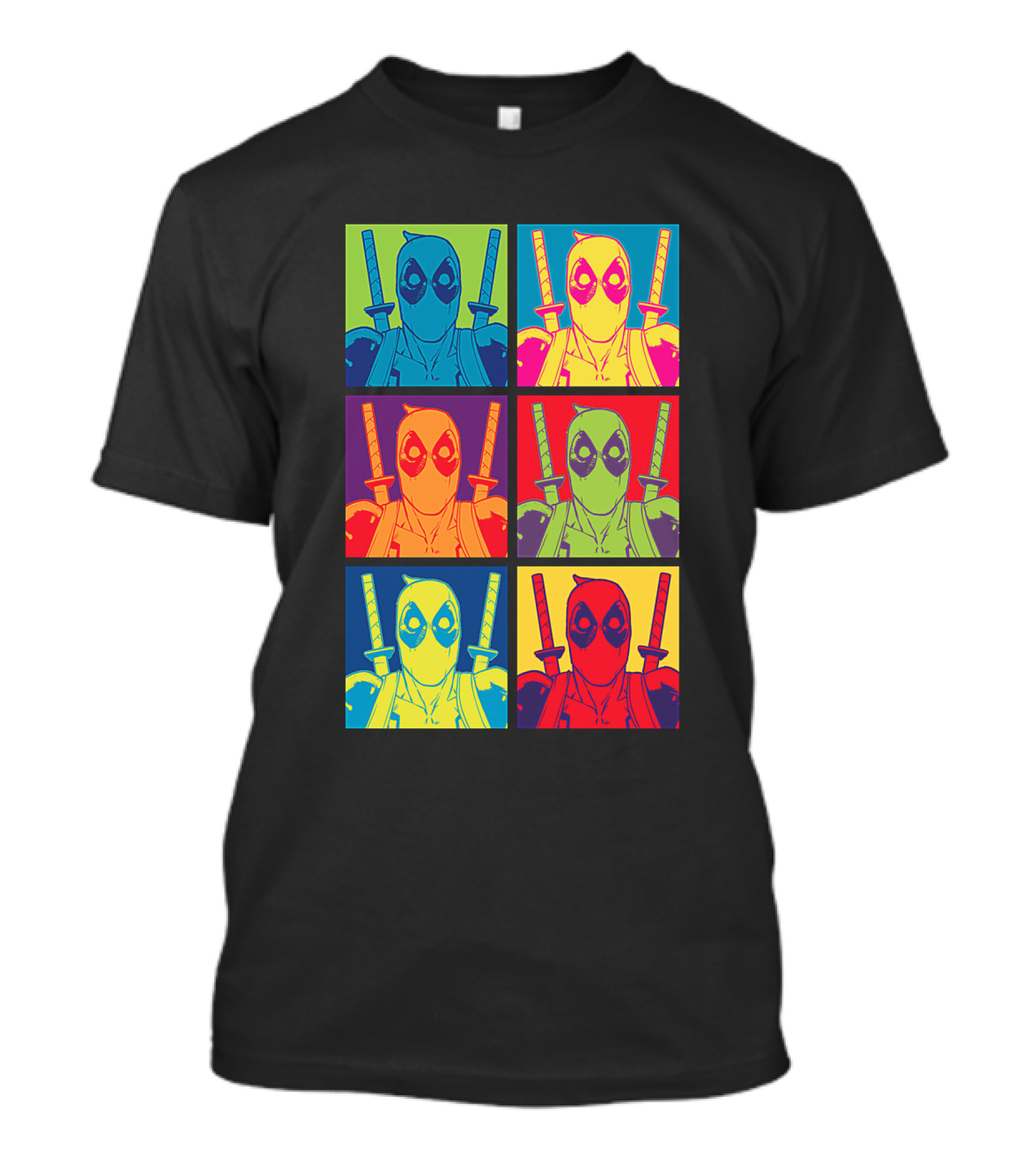 Marvel Deadpool Pop Art Colorful Square Box Repeat T-Shirt