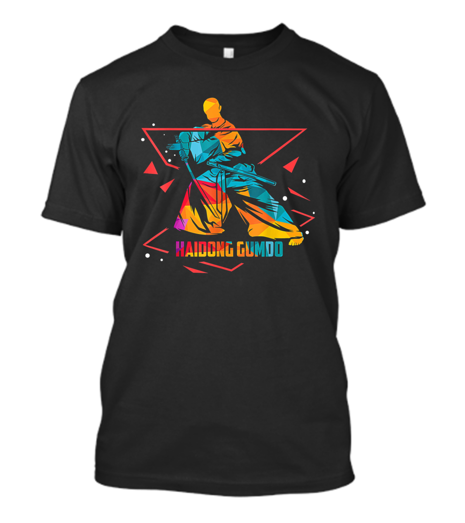 Haidong Gumdo Dynamic Martial Arts Illustration Rainbow Geometric T-Shirt