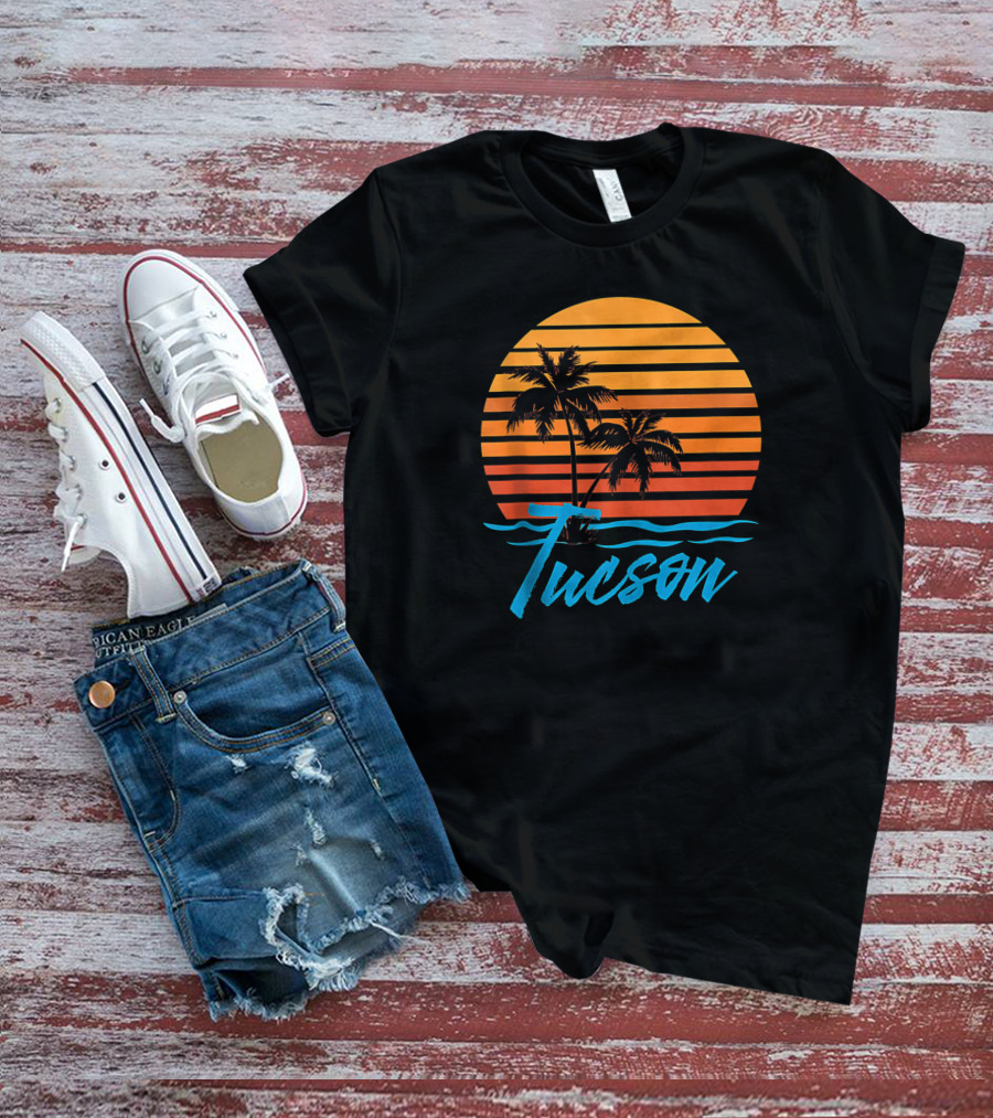 Tucson Sunset With Palm Trees And Beach Vibes T-Shirt