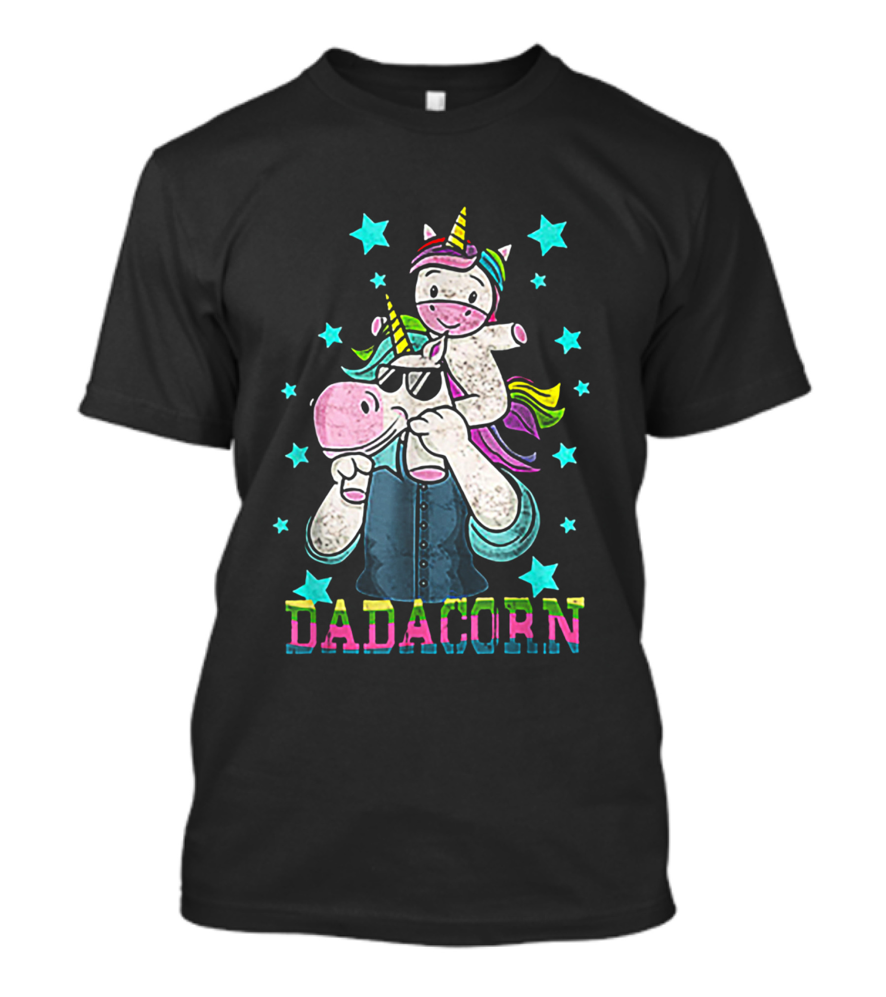 Dadacorn Funny Unicorn With Cool Sunglasses And Rainbow Horn Magic T-Shirt