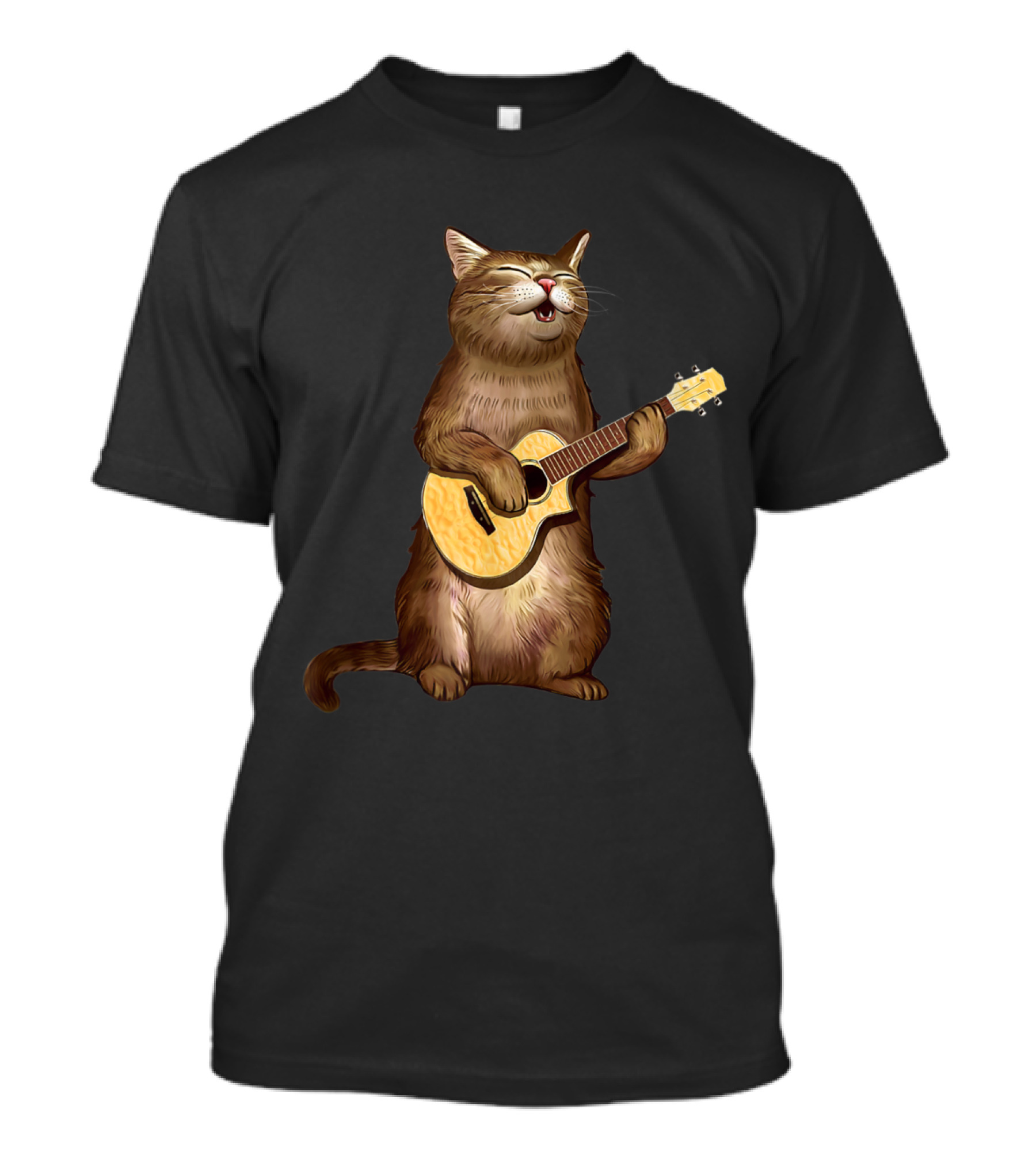 Cat Lovers Funny Cat Playing Ukulele T-Shirt