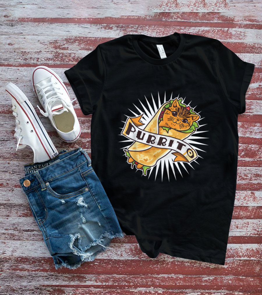 Purrito Funny Kitten Cat Burrito 4 Cat Lovers Delight T-Shirt