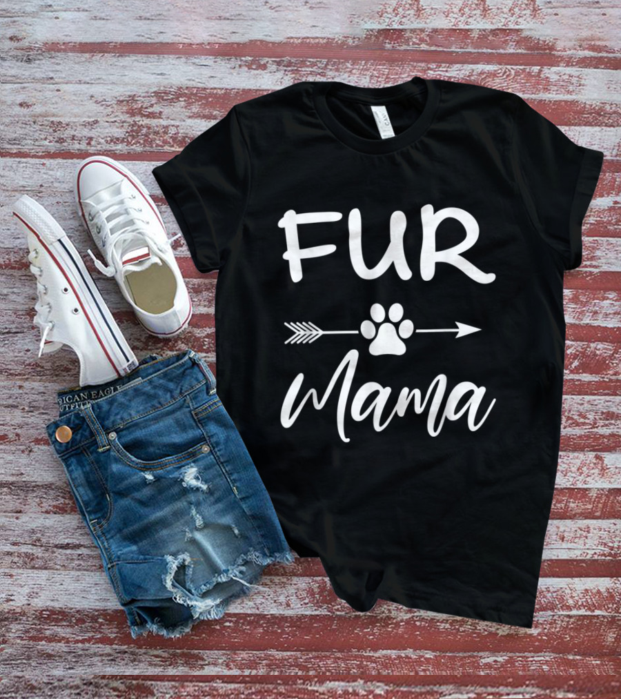 Fur Mama Paw Print Arrow T-Shirt