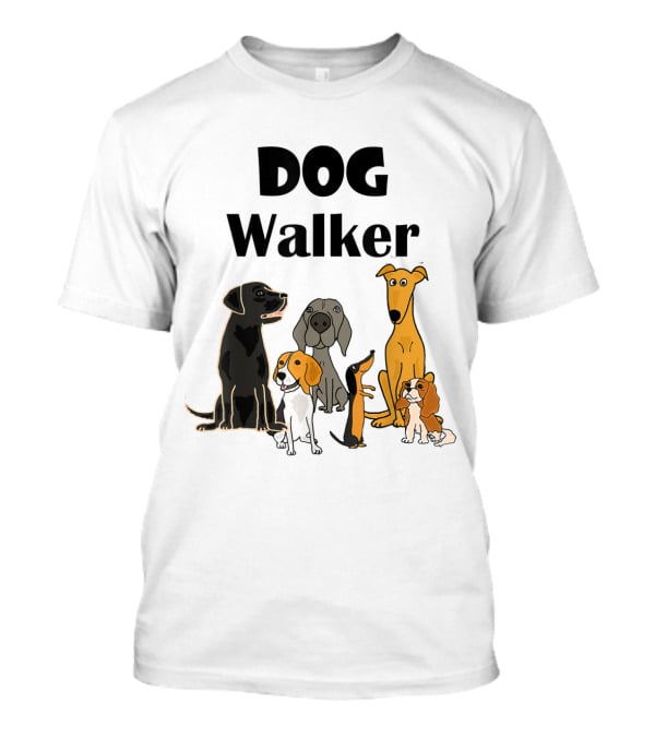 SmileteesPets Funny Cartoon Dog Walker With Variety Of Happy Dogs T-Shirt