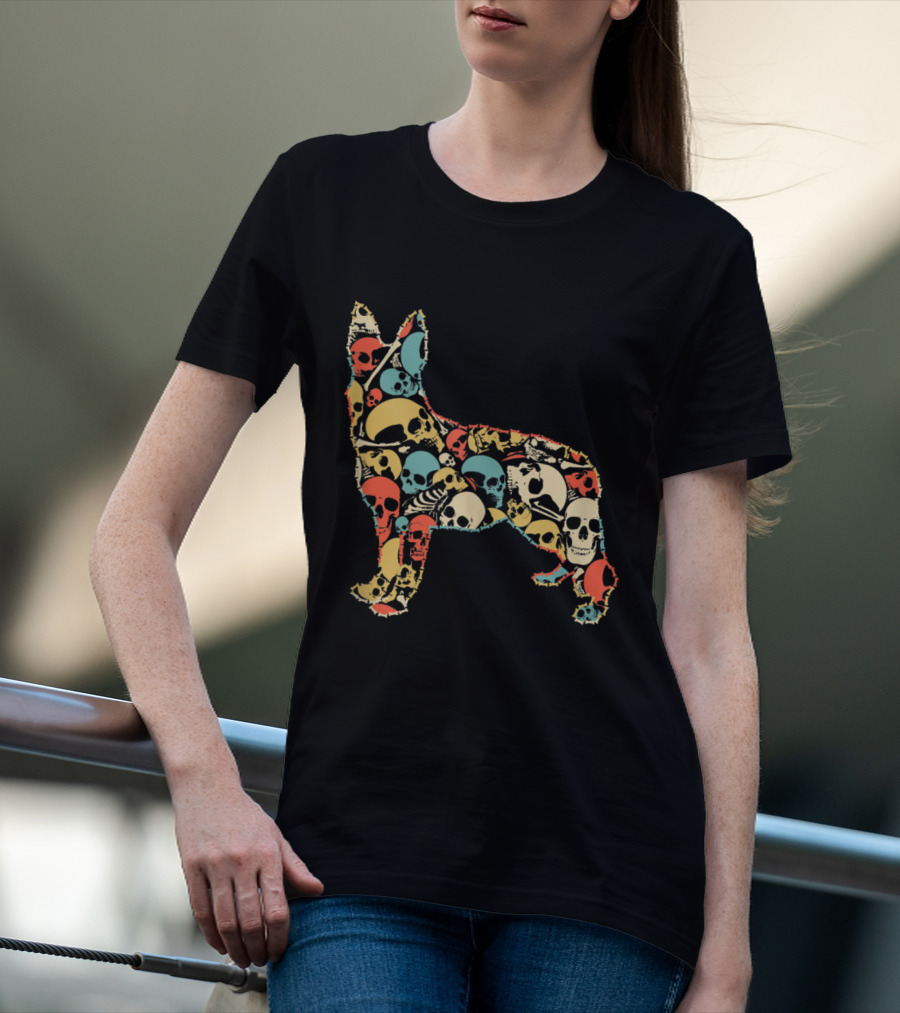 Skeleton Skull German Shepherd Vintage T-Shirt