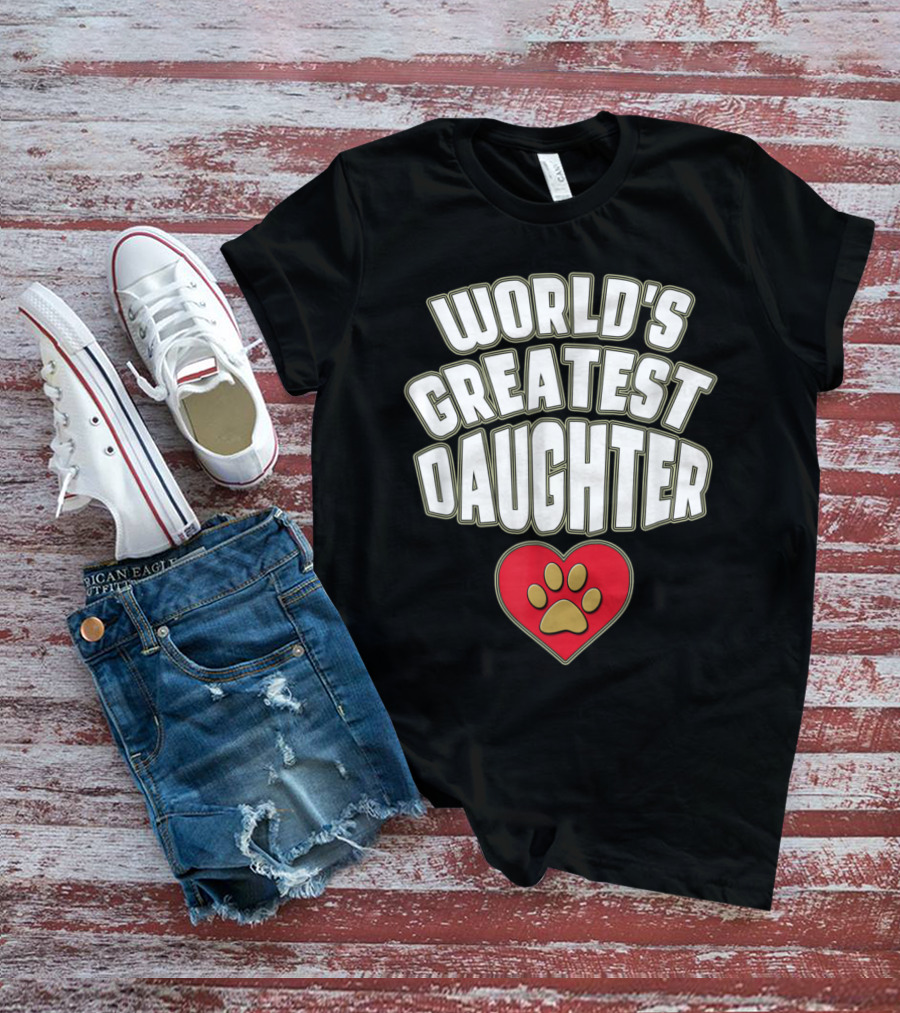 World's Greatest Daughter Heart Paw T-Shirt