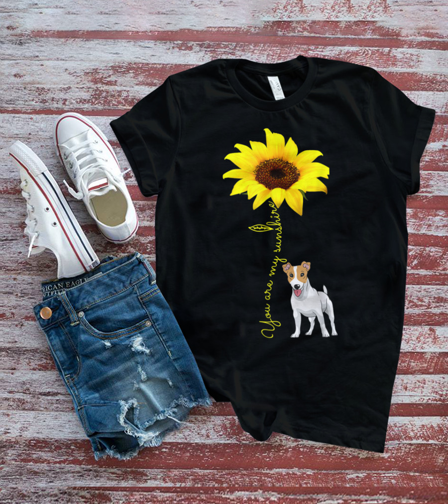 You Are My Sunshine Sunflower Jack Russell T-Shirt