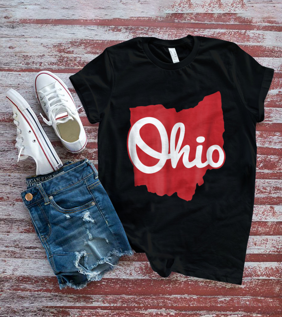 Ohio Home Script Ohio Map T-Shirt