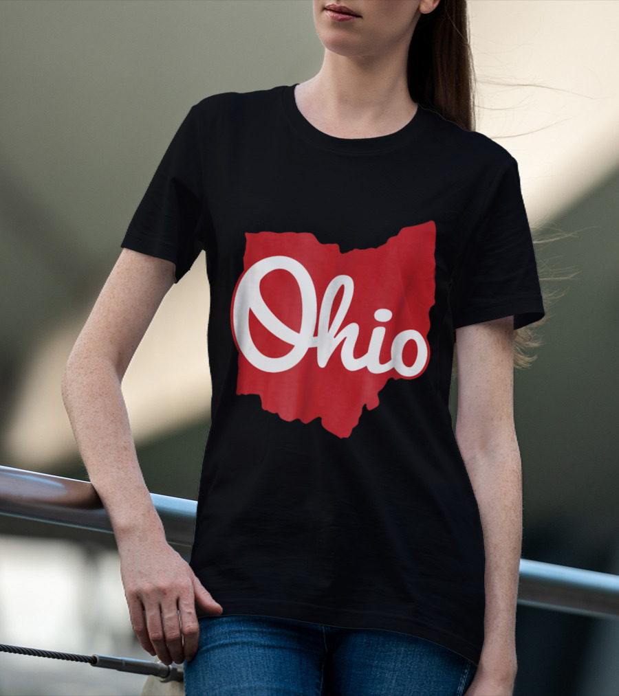 Ohio Home Script Ohio Map T-Shirt