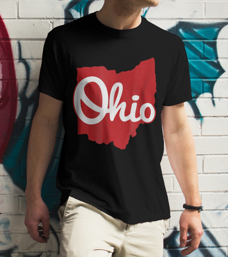Ohio Home Script Ohio Map T-Shirt