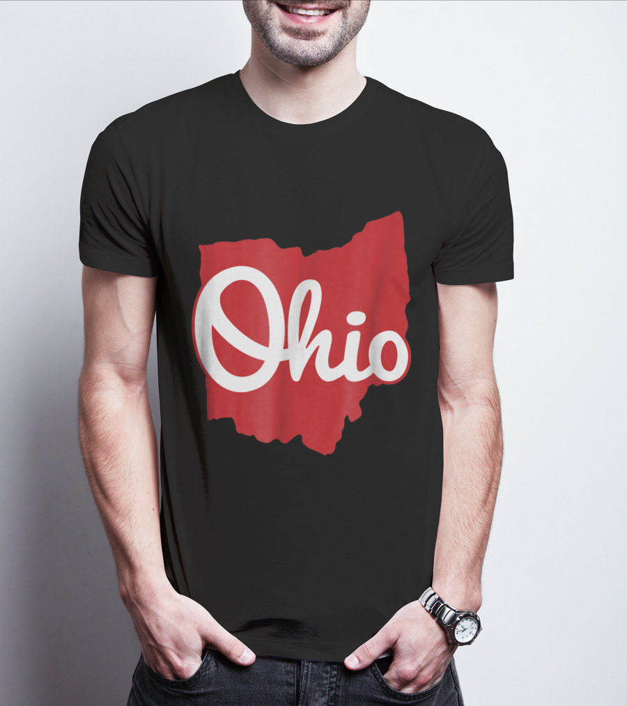 Ohio Home Script Ohio Map T-Shirt