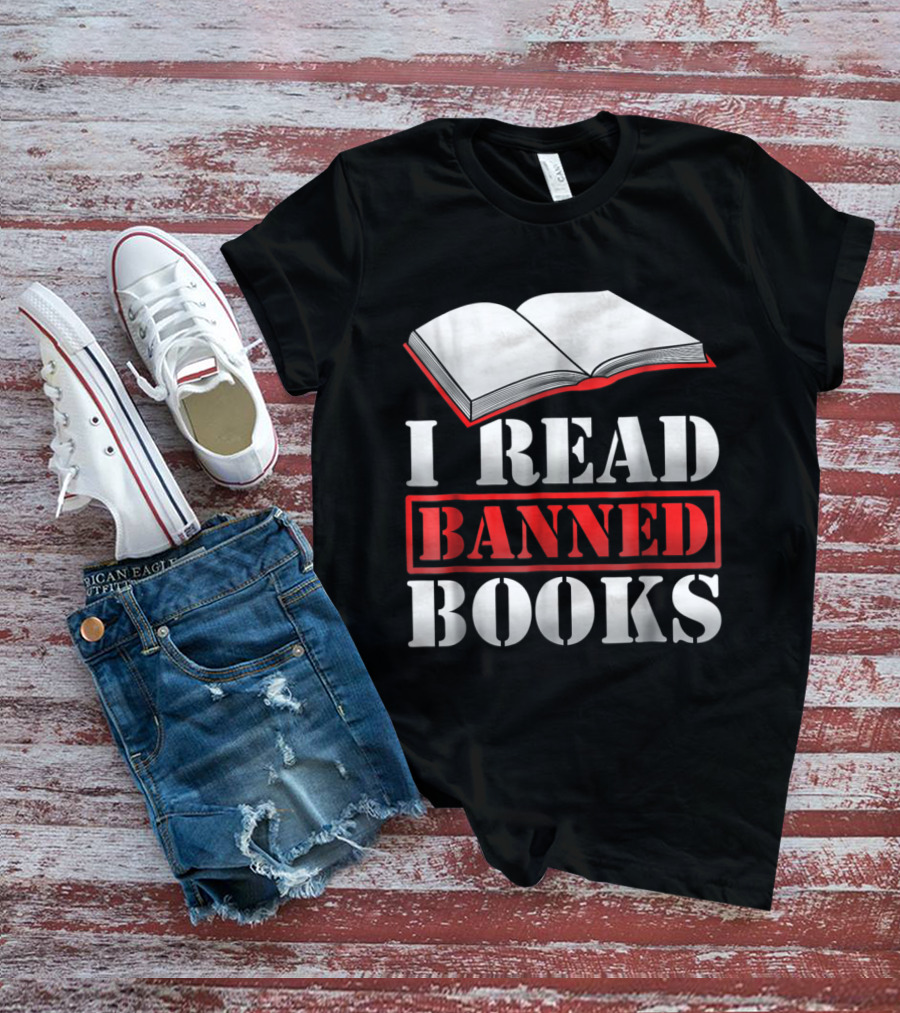 I Read Banned Books Open Book Icon Novelty Readers T-Shirt