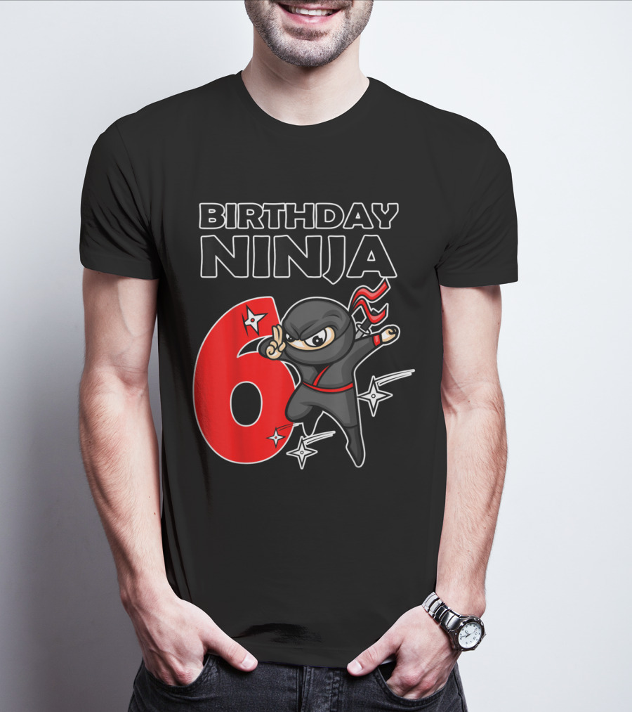 Birthday Ninja 6 Year Old Birthday T-Shirt