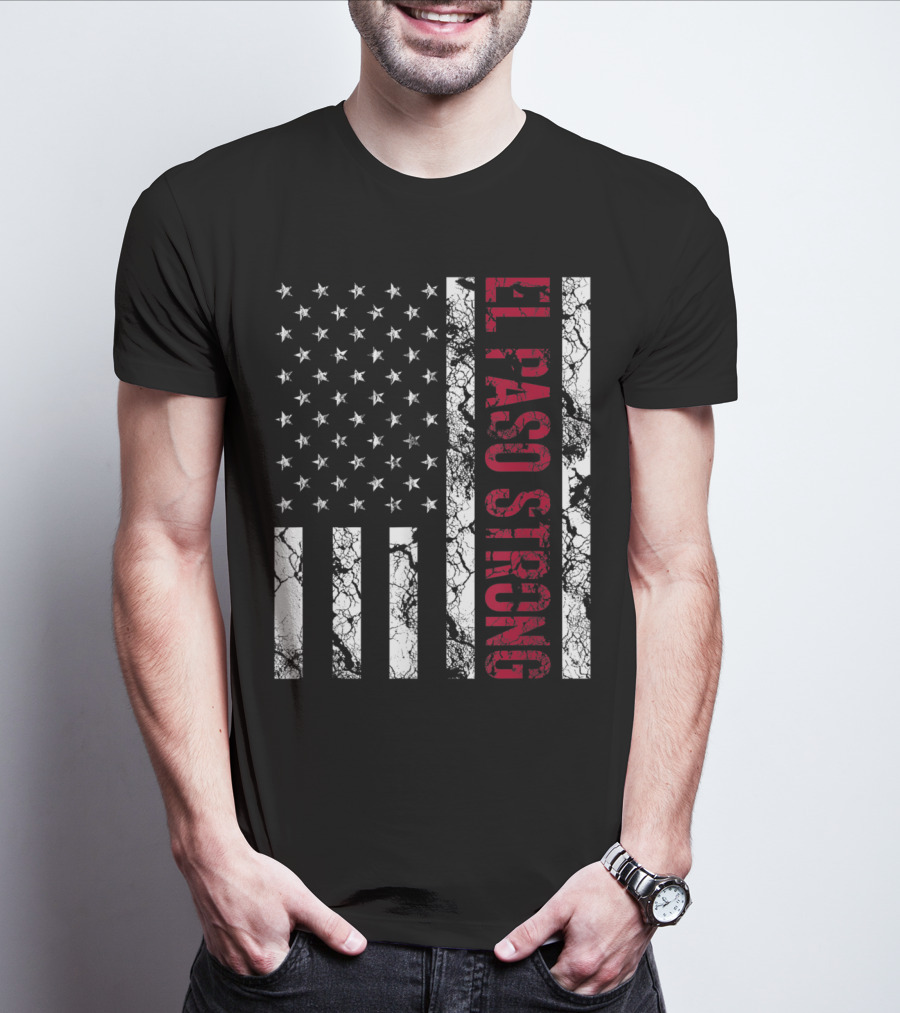 El Paso Strong Distressed American Flag T-Shirt