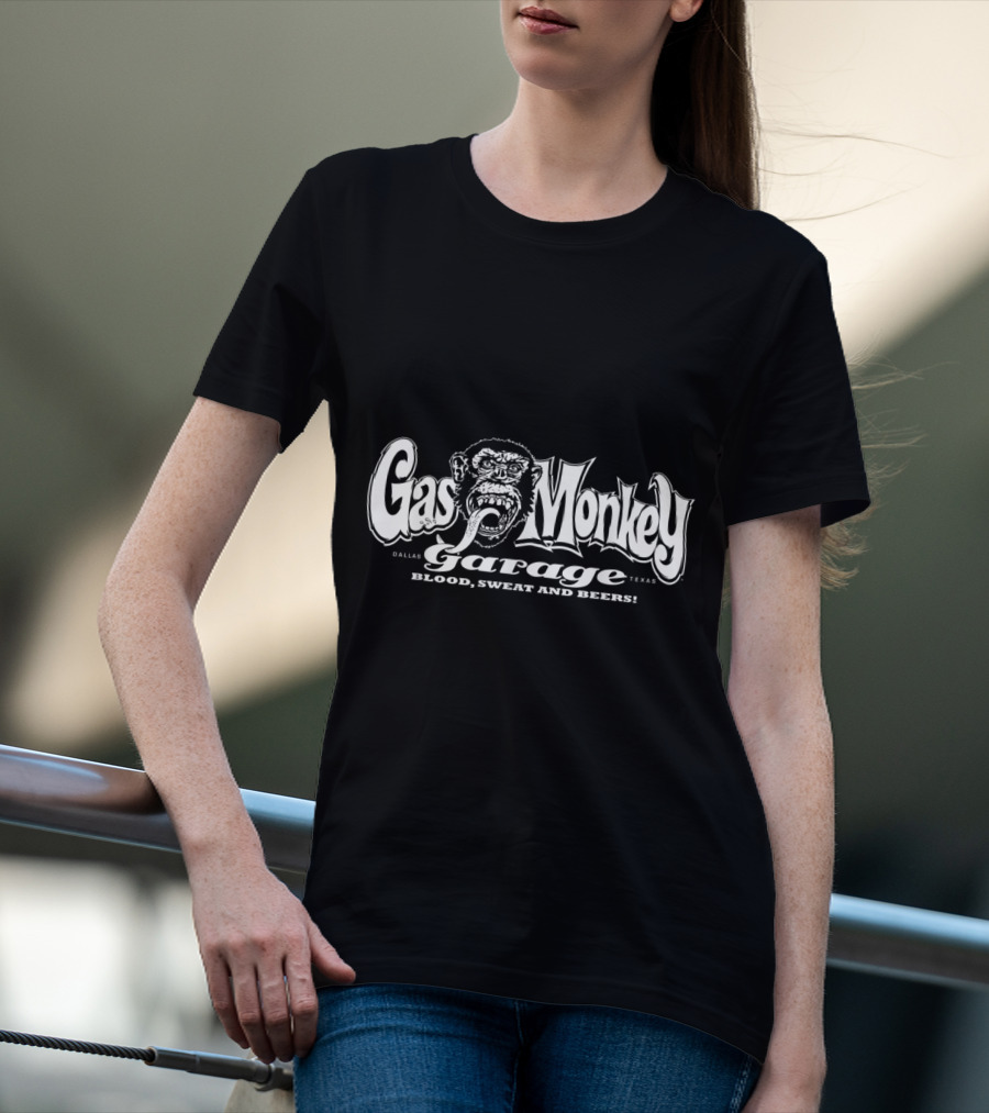Gas Monkey Garage Dallas Texas Blood Sweat And Beers T-Shirt