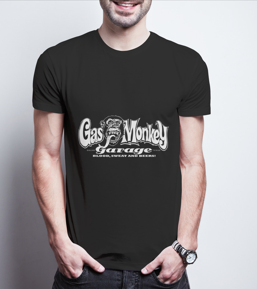 Gas Monkey Garage Dallas Texas Blood Sweat And Beers T-Shirt