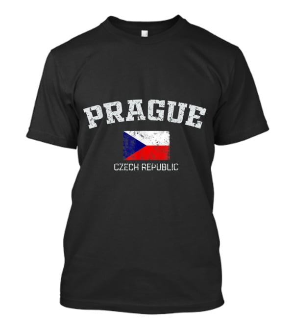 Prague Czech Republic Flag Vintage T-Shirt