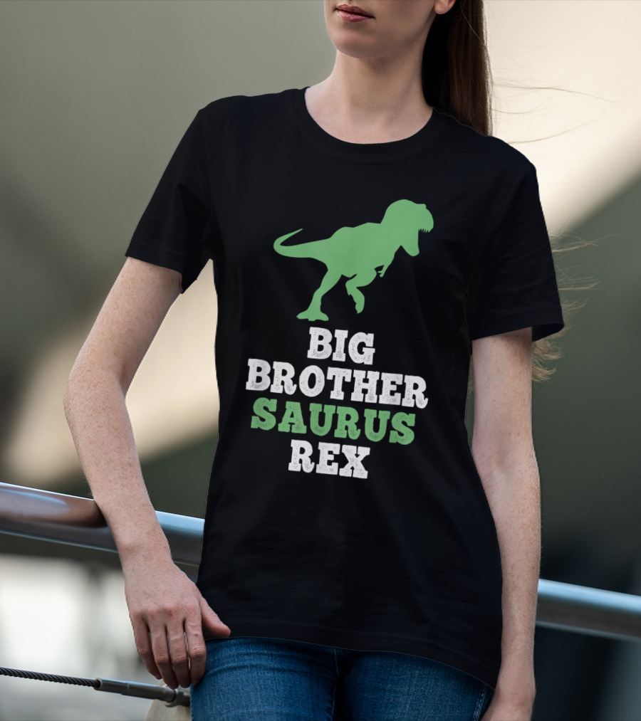 Big Brother Saurus Rex Dinosaur Silhouette Fun T-Shirt