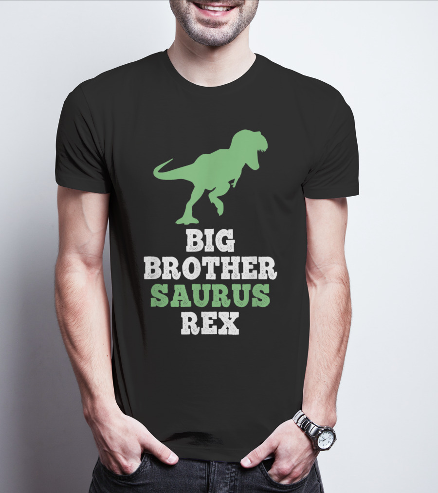 Big Brother Saurus Rex Dinosaur Silhouette Fun T-Shirt