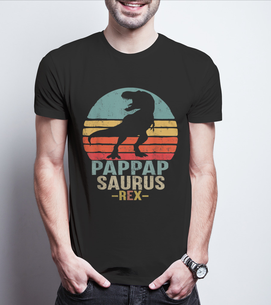 Pappapsaurus Rex T-Rex Dinosaur Retro Vintage T-Shirt