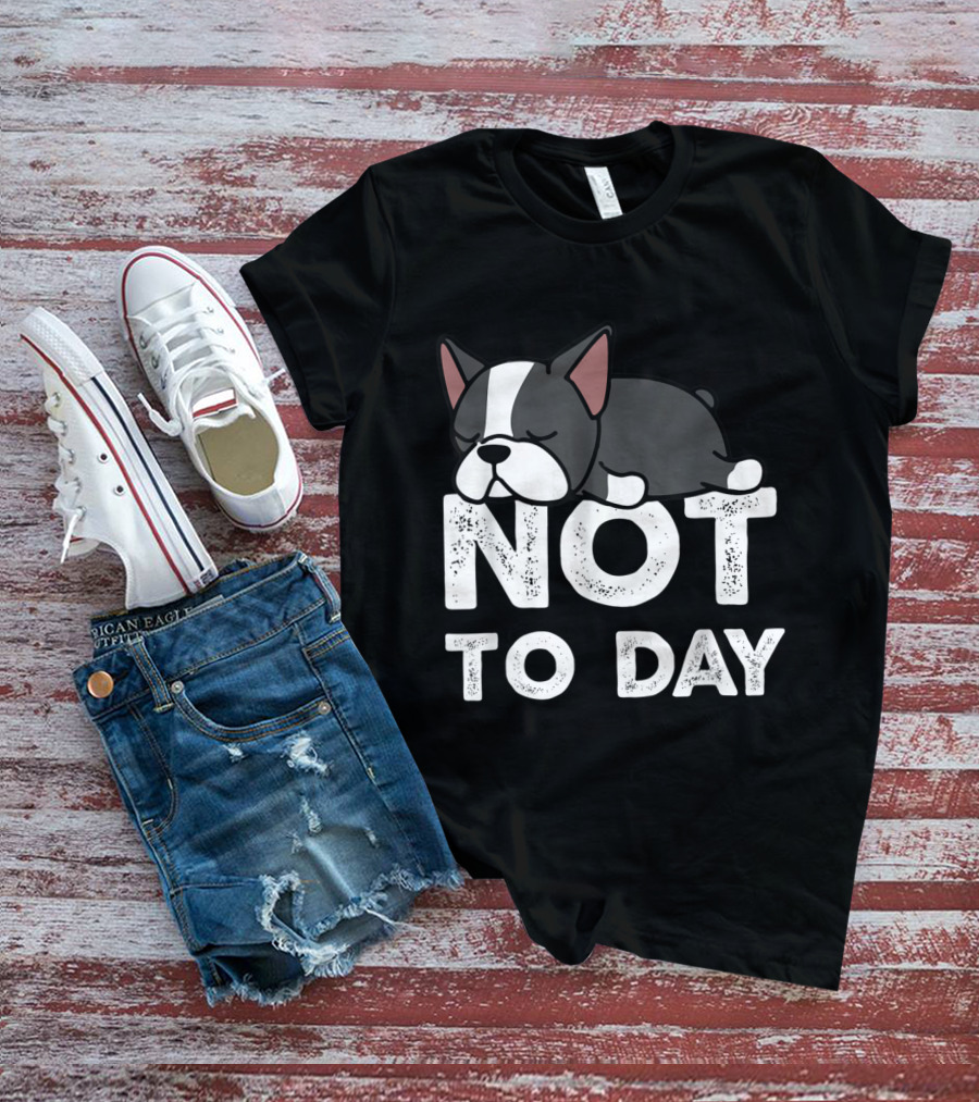 Nope Not Today Lazy Boston Terrier Not To Day T-Shirt