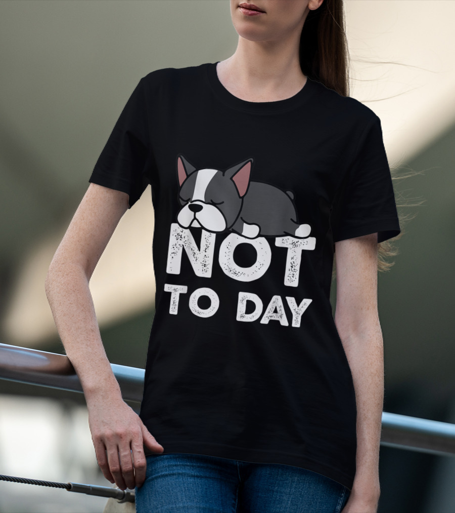 Nope Not Today Lazy Boston Terrier Not To Day T-Shirt