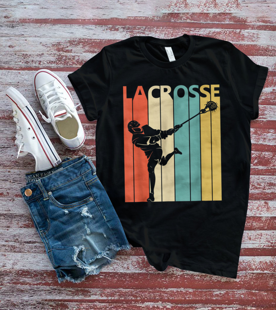 Vintage Lacrosse Retro Stripes T-Shirt