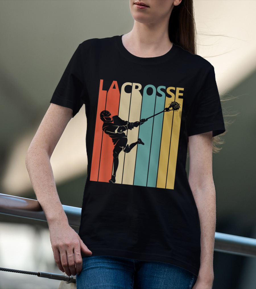 Vintage Lacrosse Retro Stripes T-Shirt