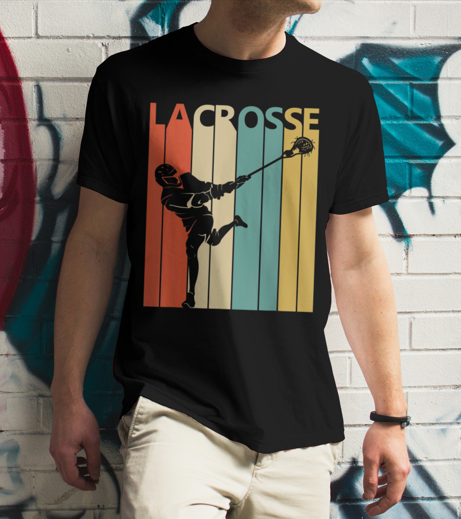 Vintage Lacrosse Retro Stripes T-Shirt