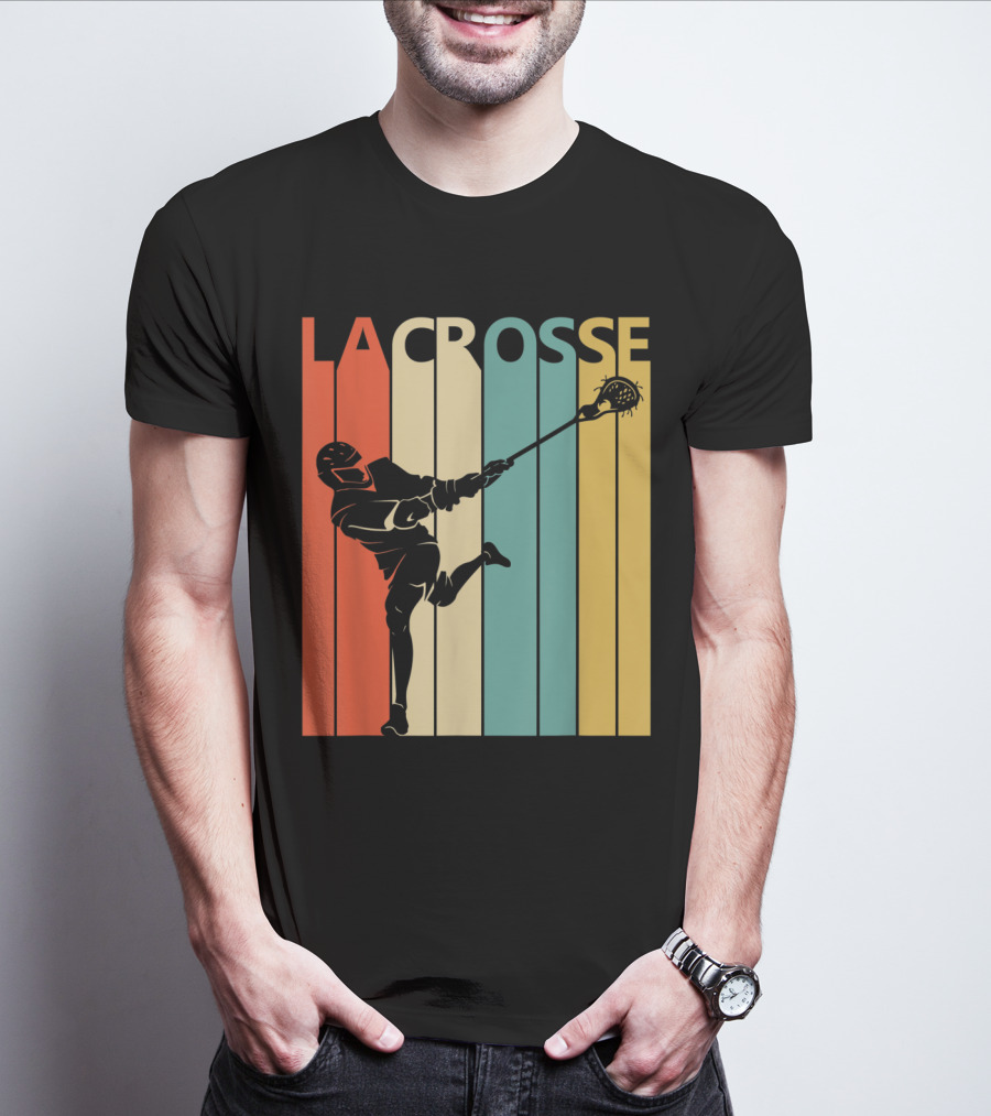 Vintage Lacrosse Retro Stripes T-Shirt