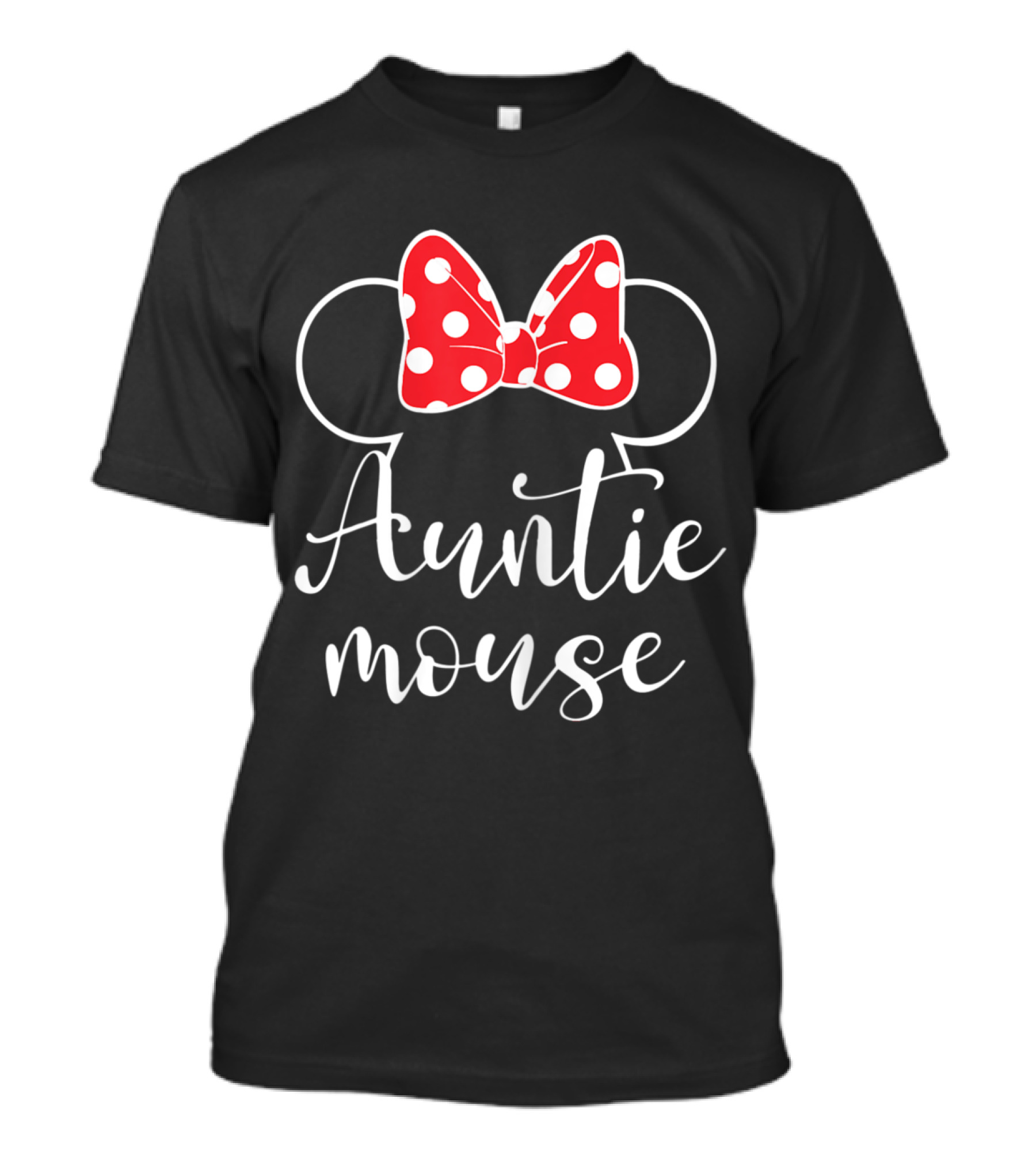 Auntie Mouse Tee Funny Aunt Birthday Party Bow Ears T-Shirt